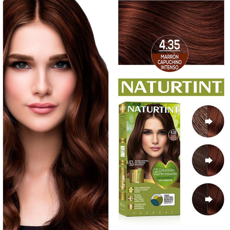 Tinte de Cabello 4.35 Marron Capuchino Intenso 1ud - Naturtint