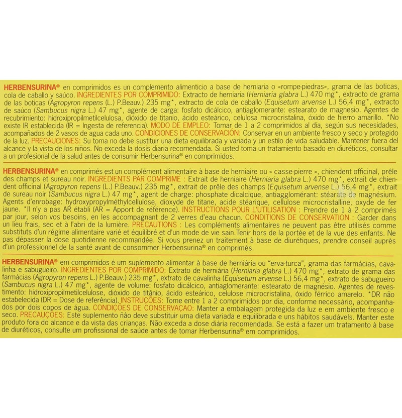 Herbensurina (30 Comprimidos) - Laboratorio Deiters