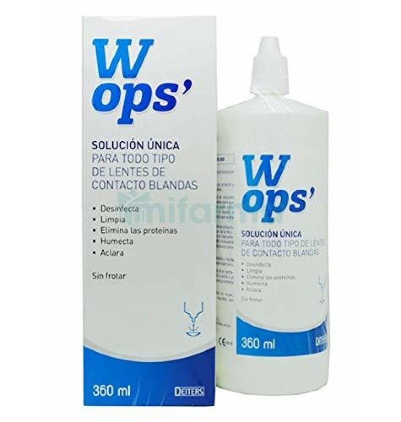 Wops Solución Unica Lentes de Contacto Blandas (2 Unidades 360 ml) - Laboratorio Deiters