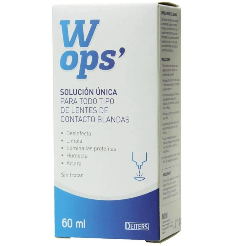Wops Solución Unica Lentes de Contacto Blandas (1 Envase 60 ml) - Laboratorio Deiters
