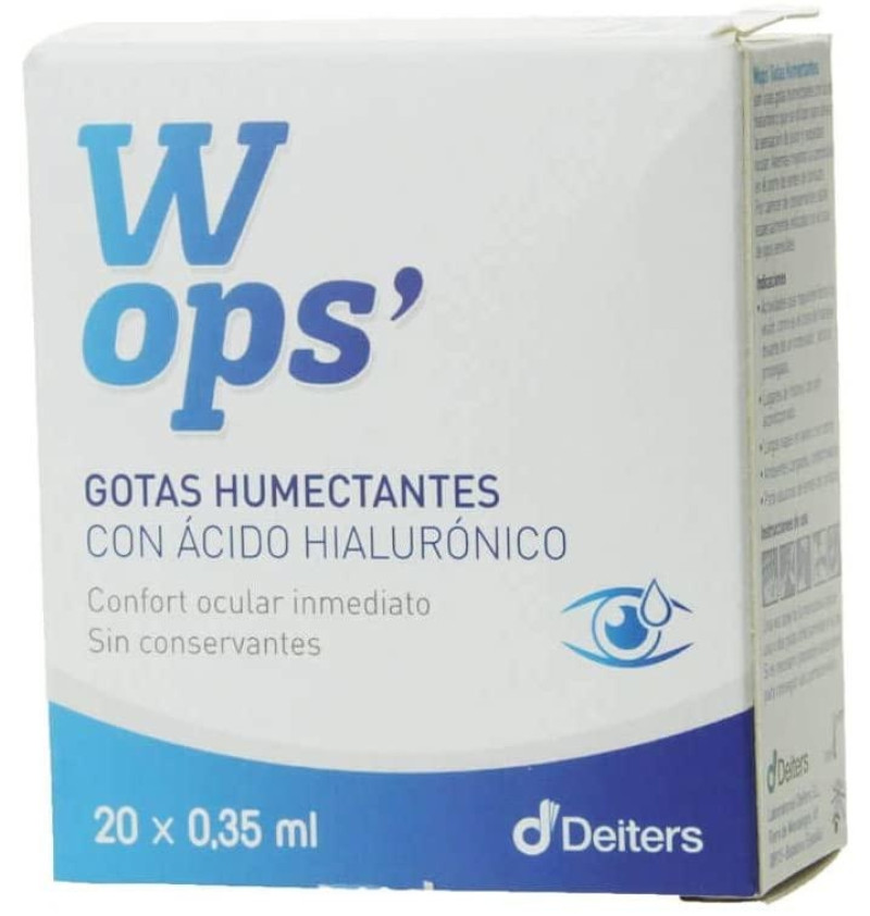 Wops Gotas Humectantes con Ácido Hialuronico (20 Monodosis 0,35 ml) - Laboratorio Deiters