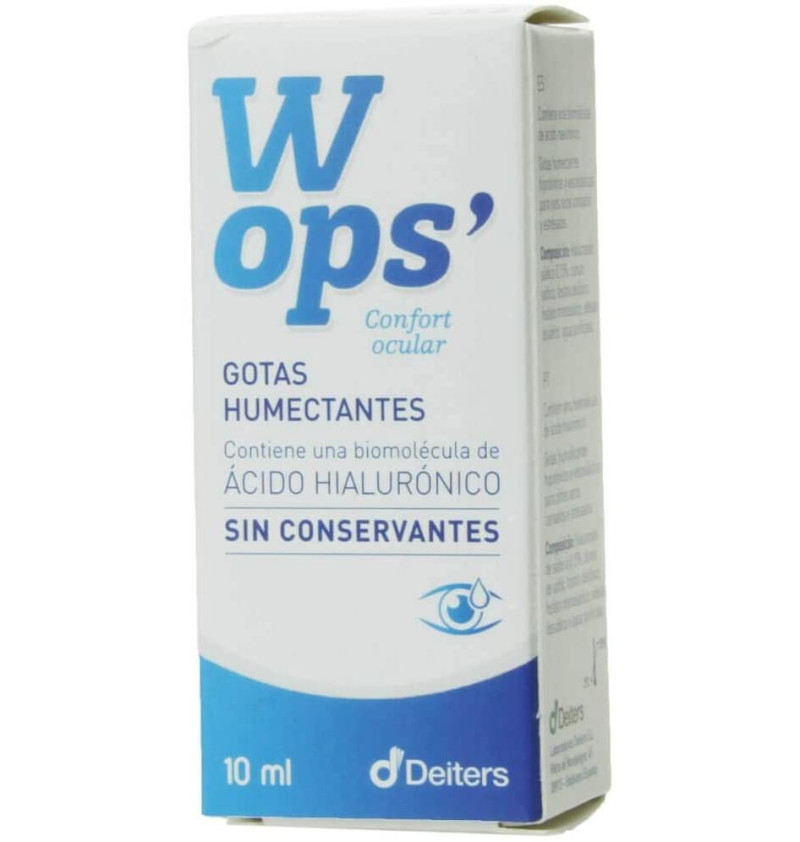 Wops Confort Ocular Gotas Humectantes sin Conservantes con Ácido Hialuronico (1 Envase 10 ml) - Laboratorio Deiters