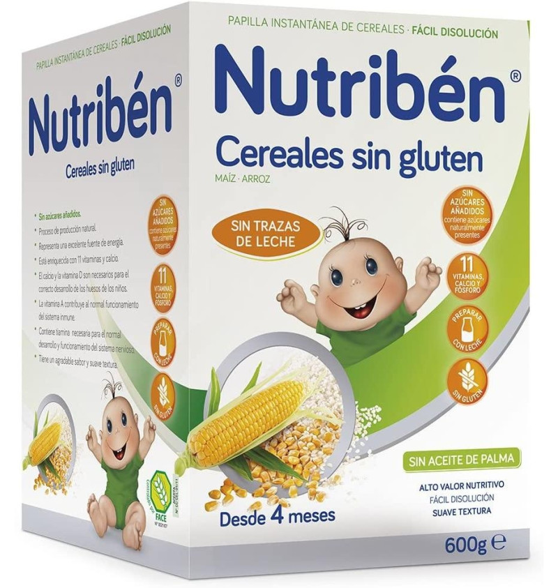 Nutriben Cereales sin Gluten Papilla, 600 g - Alter Farmacia S.a