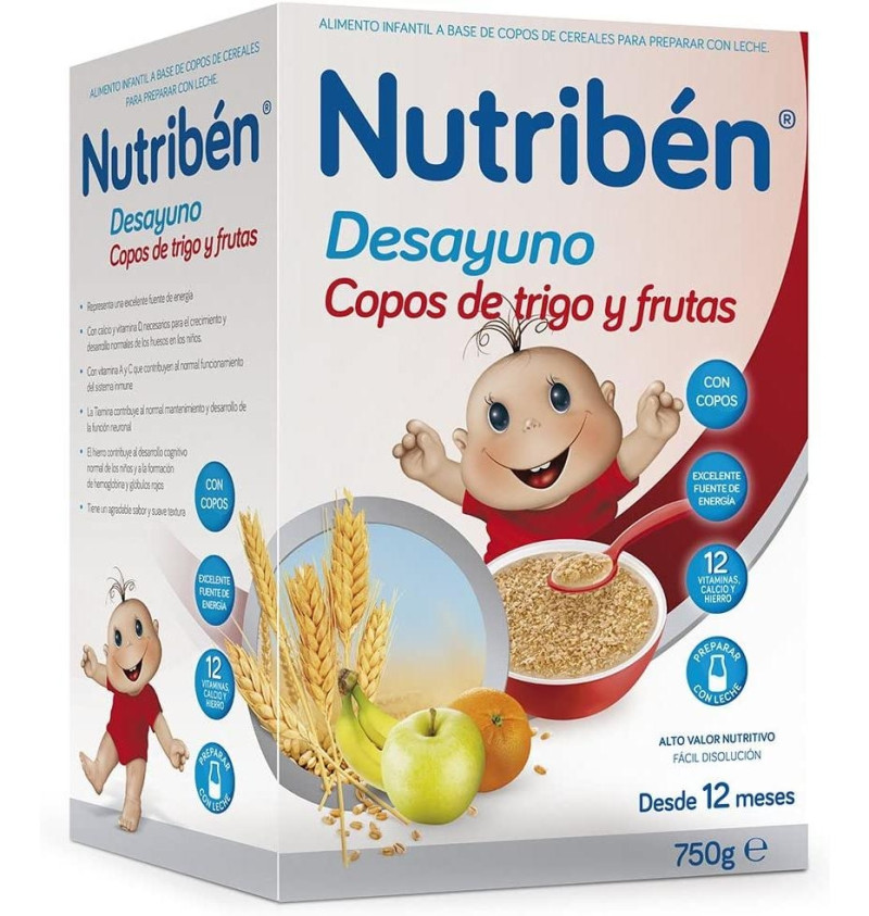 Nutriben Desayuno Copos de Trigo con Frutas, 750 g - Alter Farmacia S.a