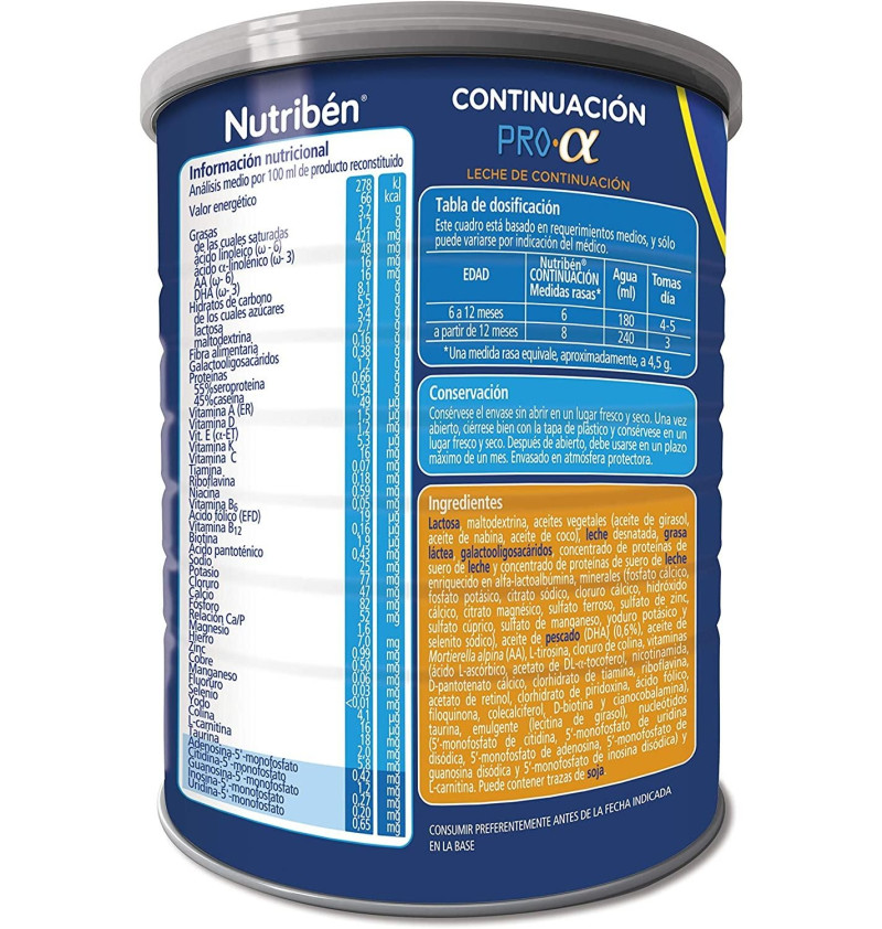 Nutriben Continuación, 800 g - Alter Farmacia S.a