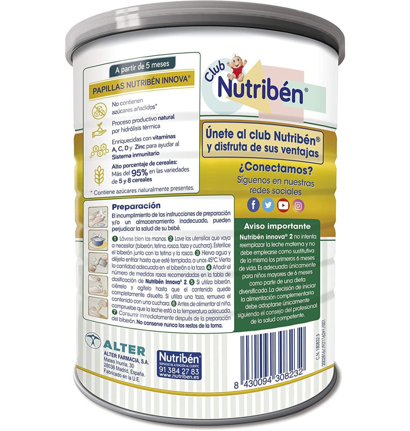 Nutriben Innova 2, 800 g - Alter Farmacia S.a