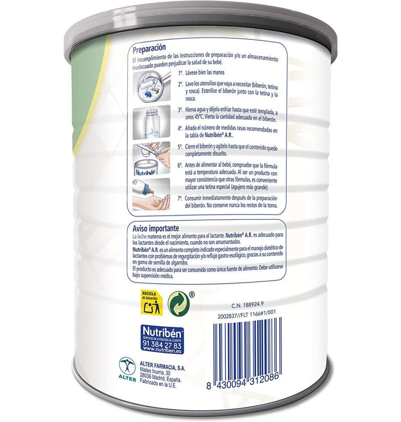 Nutriben Ar, 800 g - Alter Farmacia S.a