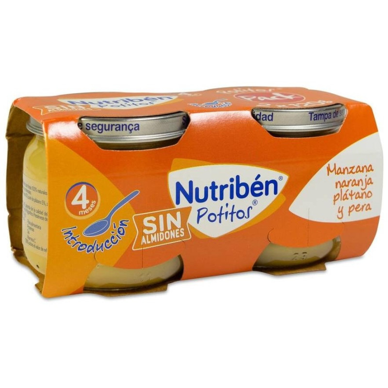 Nutribén Potito Introducción a las Multifrutas Manzana, Naranja, Plátano 2x120g - Nutriben