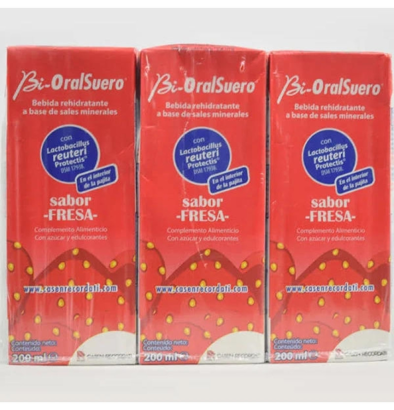 Bioralsuero (3 Tetrabrick 200 ml Sabor Fresa) - Casen Fleet