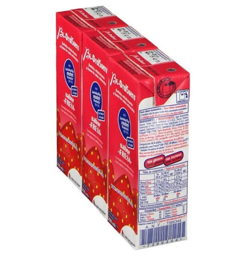 Bioralsuero (3 Tetrabrick 200 ml Sabor Fresa) - Casen Fleet