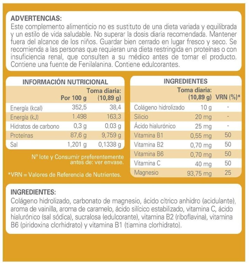 Epaplus Colageno + Silicio + Hialuronico - + Magnesio Polvo (1 Envase 326,86 g Sabor Vainilla) - Peroxfarma