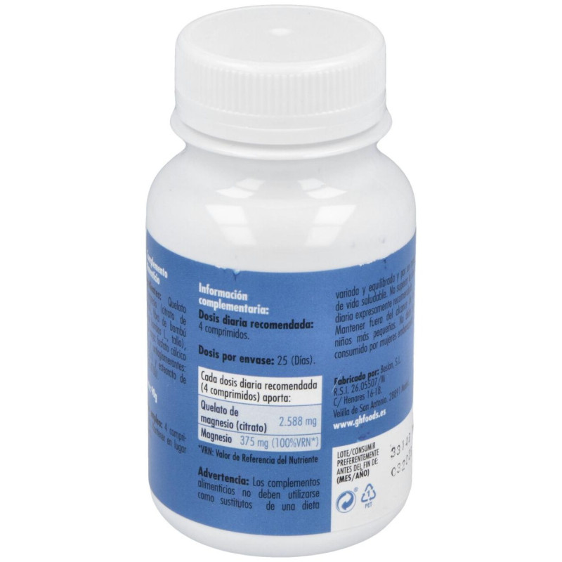 Quelato de Magnesio 800mg 100comp - Ghf