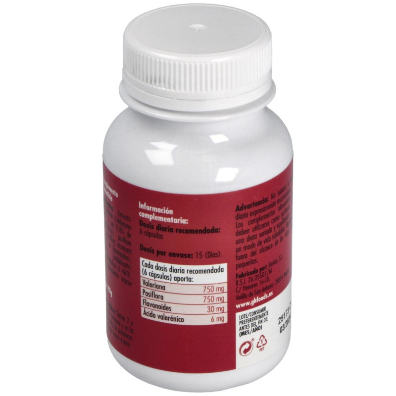 Valeriana y Passiflora 450mg 60cáps - Ghf