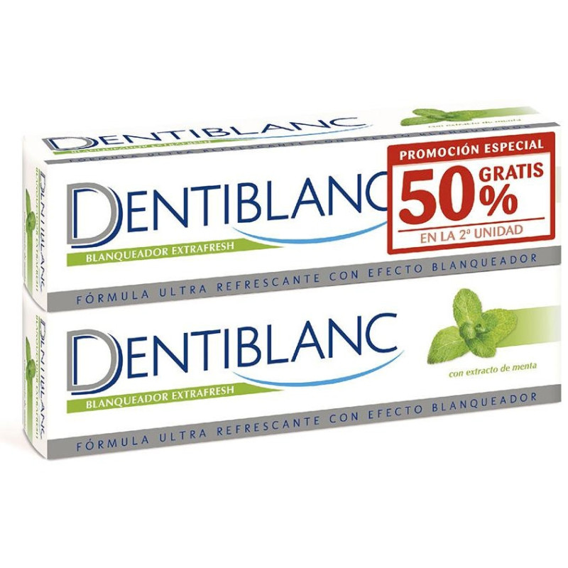 Dentiblanc Blanqueador Extrafresh Con Extracto De Menta Pack 2 X 100 Ml