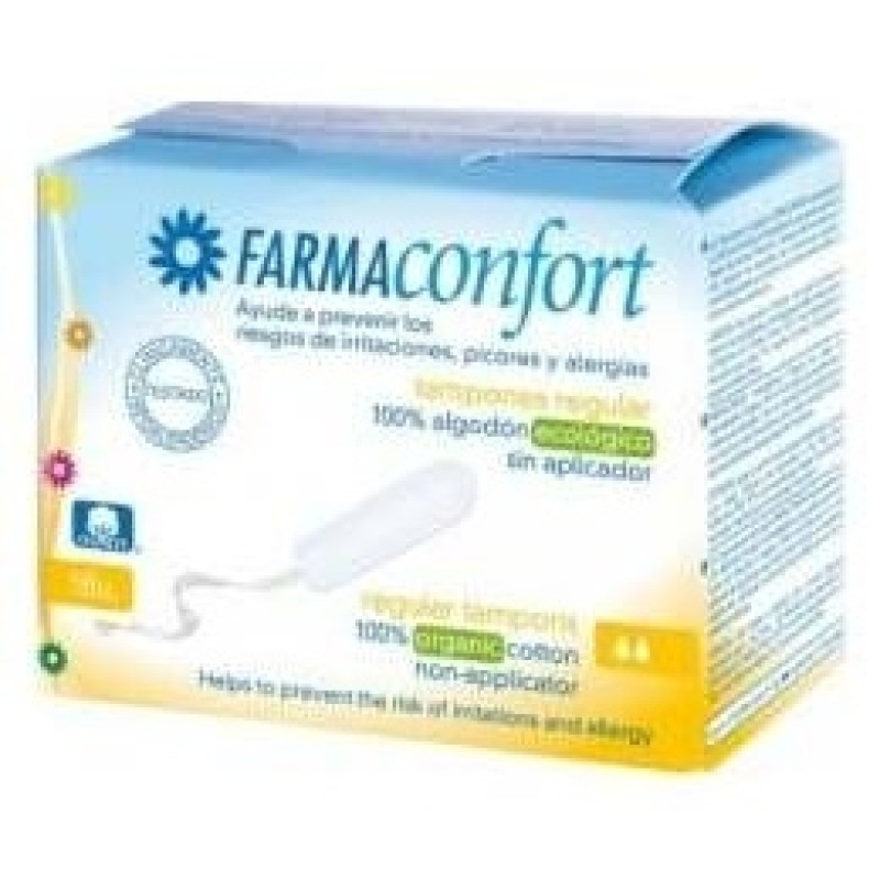 Tampón sin Aplicador Algodón Regular, 18 Tampones - Farmaconfort