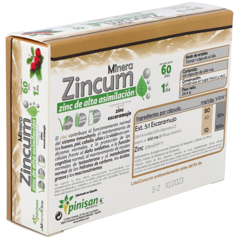 Minera Zincum 60caps - Pinisan