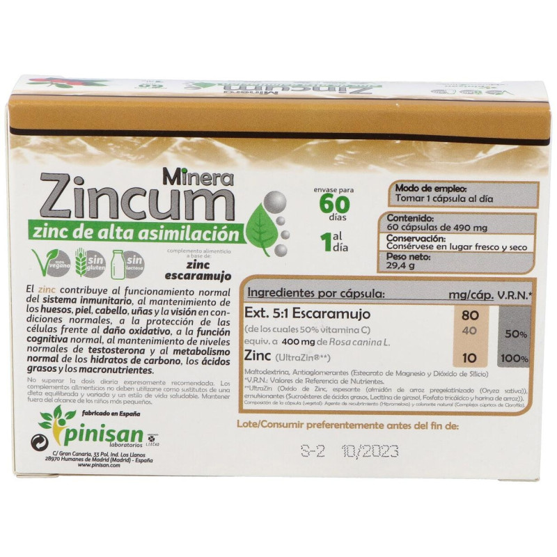 Minera Zincum 60caps - Pinisan