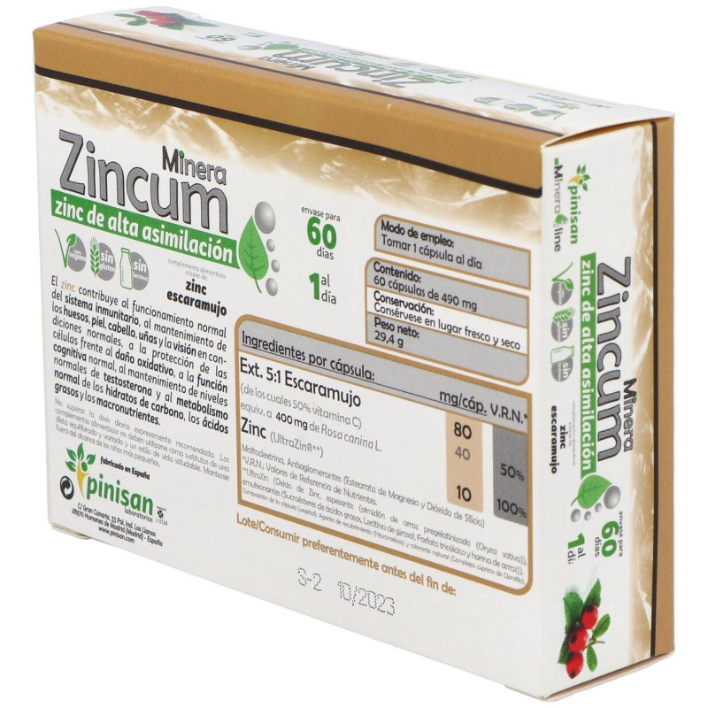 Minera Zincum 60caps - Pinisan