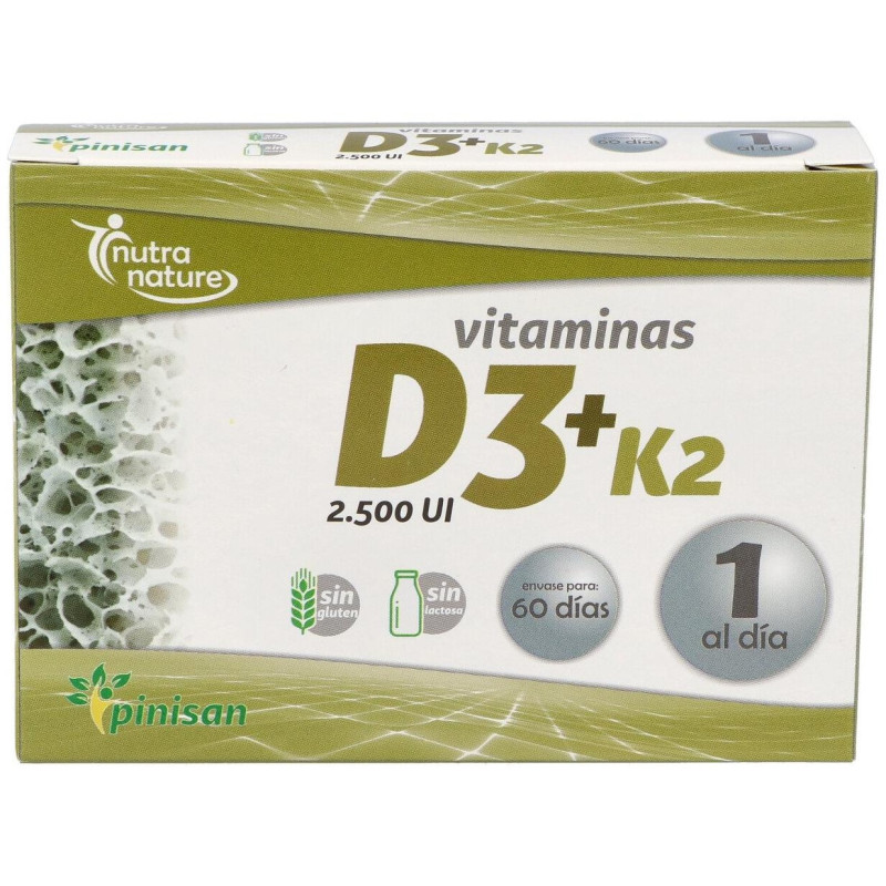 Nutra Nature Vitaminas D3 + K2 60caps - Pinisan