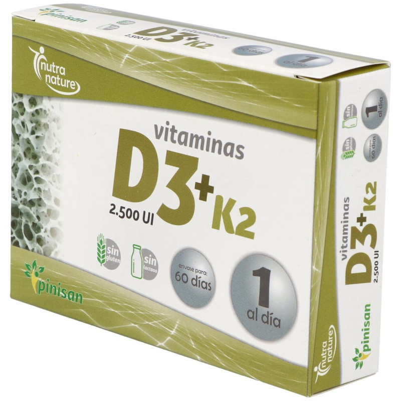 Nutra Nature Vitaminas D3 + K2 60caps - Pinisan