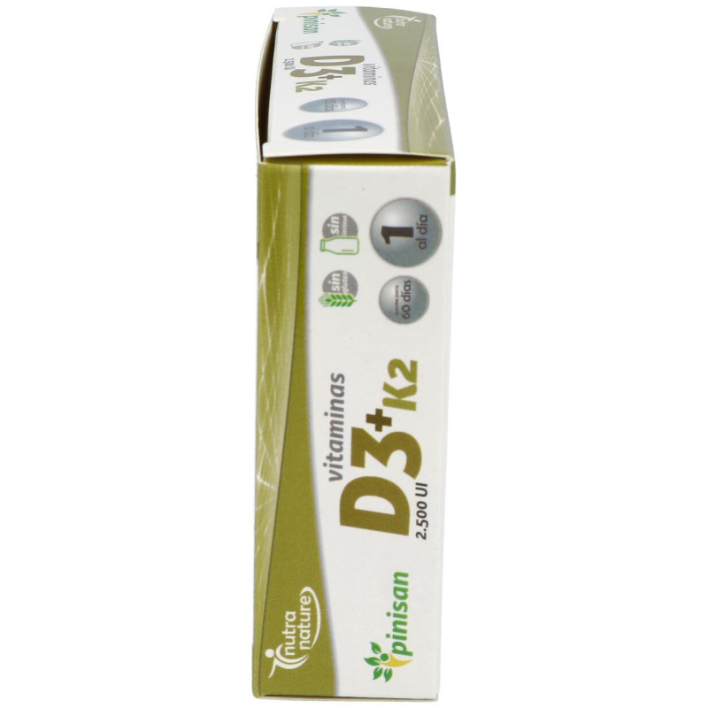 Nutra Nature Vitaminas D3 + K2 60caps - Pinisan