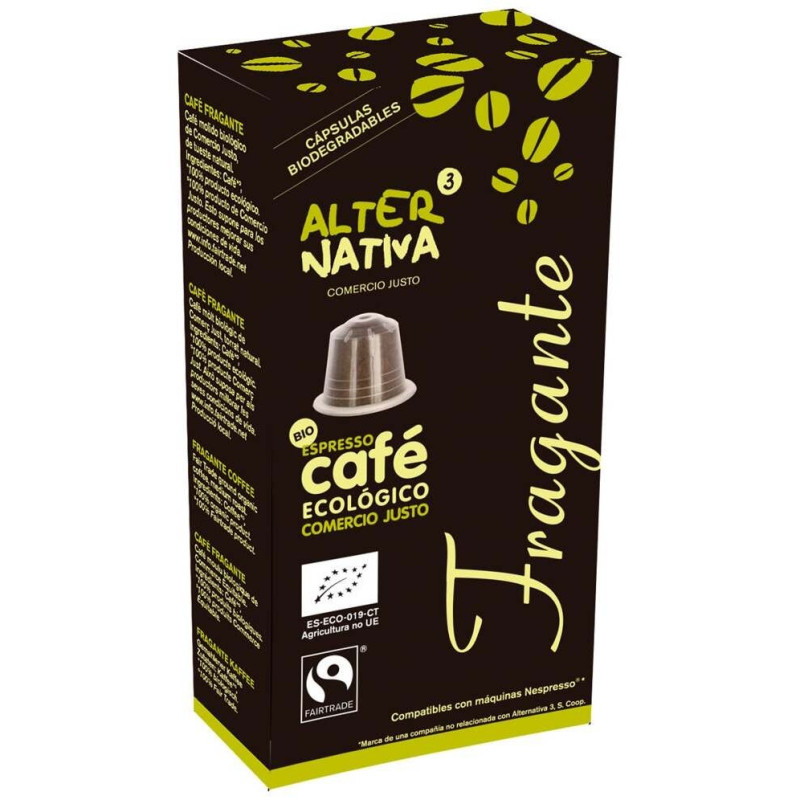 Cafe Fragante 10cápsulas Cafe Biodegradable. Eco - Alternativa 3