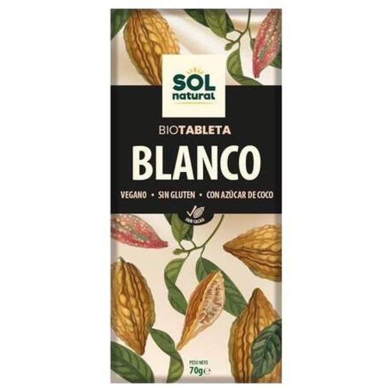 Sol Natural Tableta Chocolate Blanco Bio 70g - Solnatural