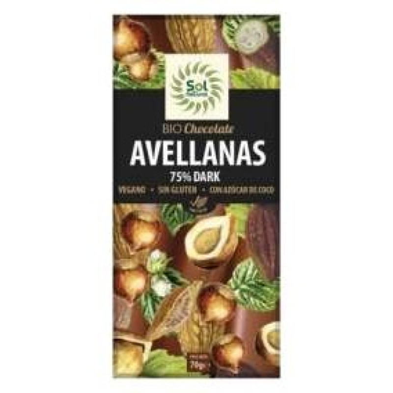 Choco 85% Cacao Bio S/g/palma 70g - Solnatural
