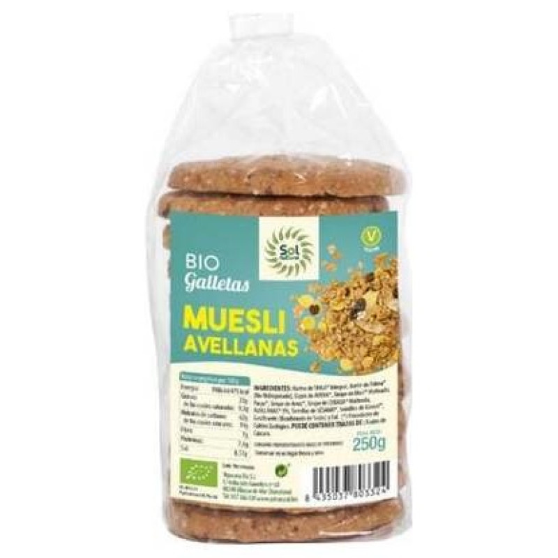Solanatural Galletas de Muesli con Avellanas Bio 250g - Solnatural