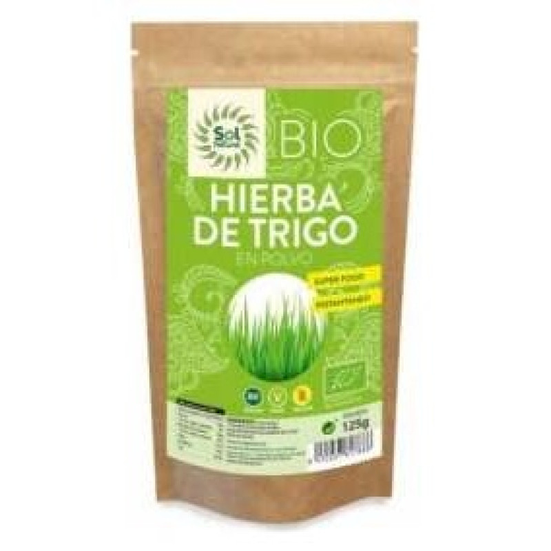 Hierba Trigo Polvo Bio sin Gluten Vegano 125g - Solnatural