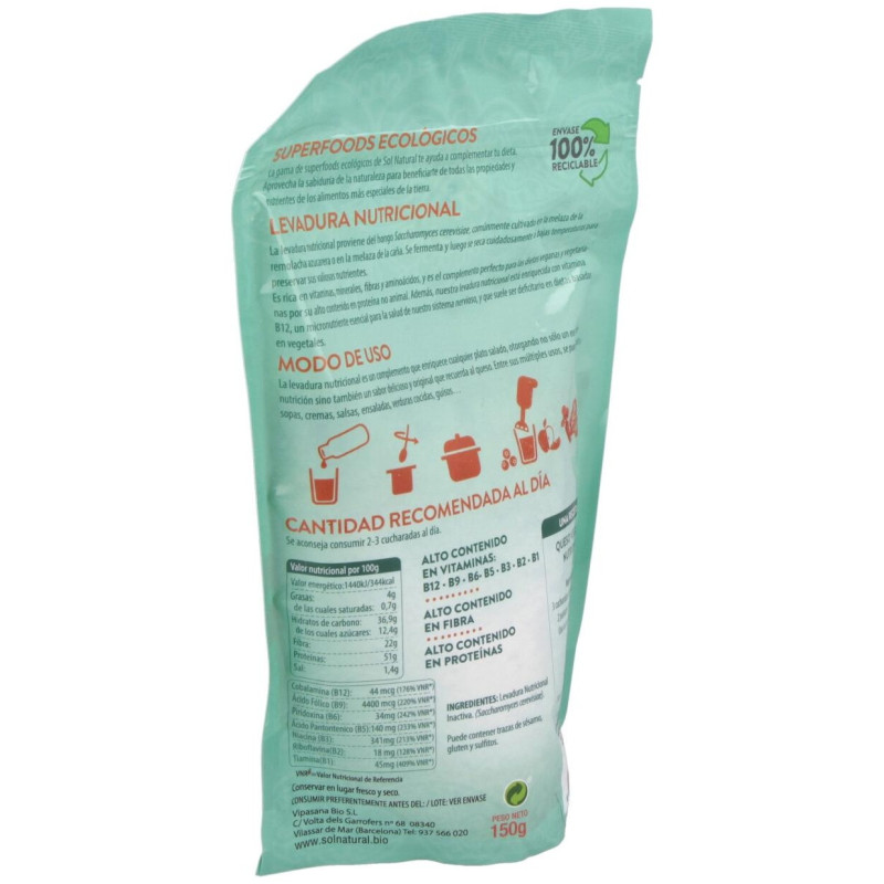 Levadura Nutricional Vit.b12 150g - Solnatural