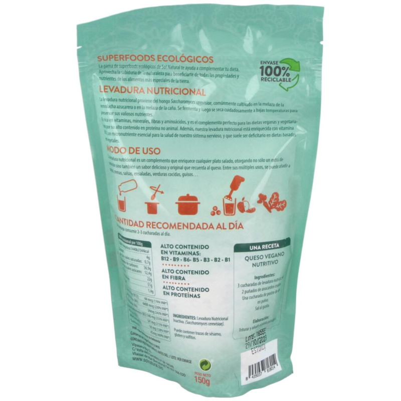 Levadura Nutricional Vit.b12 150g - Solnatural