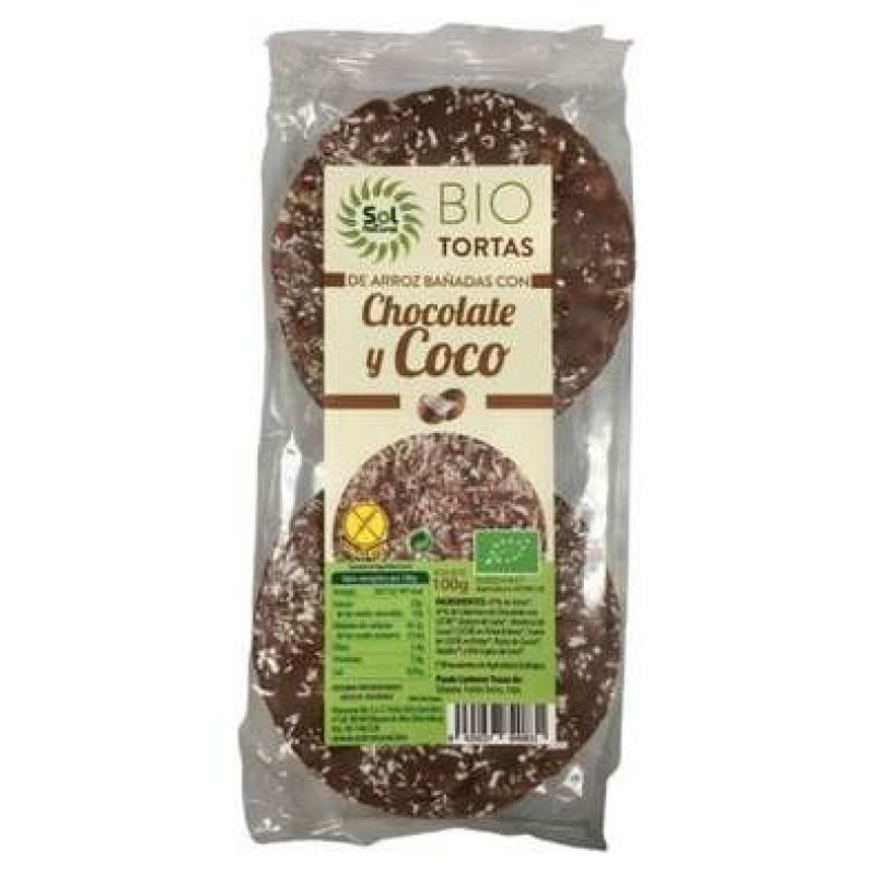 Sol Natural Tortas de Arroz Chocolate y Coco Bio 100g - Solnatural