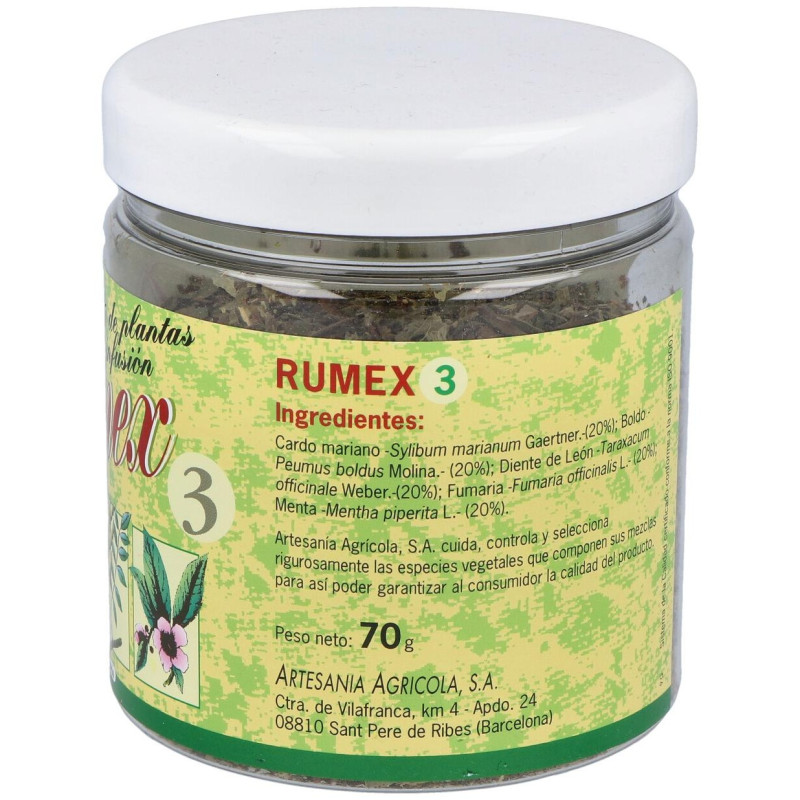 Artesanía Agrícola Rumex 3 Hepático 70g - Artesania Agricola