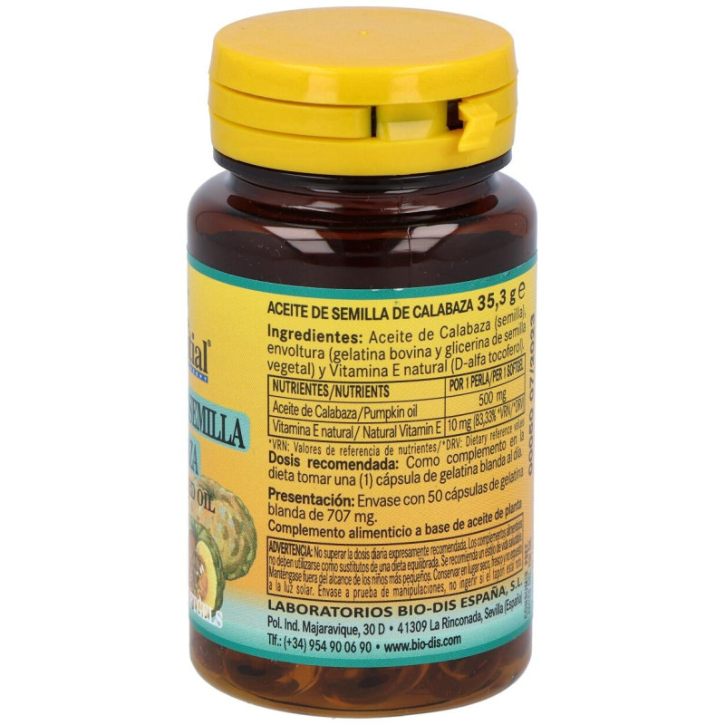 Aceite de Semillas de Calabaza 500mg. 50perlas - Nature Essential