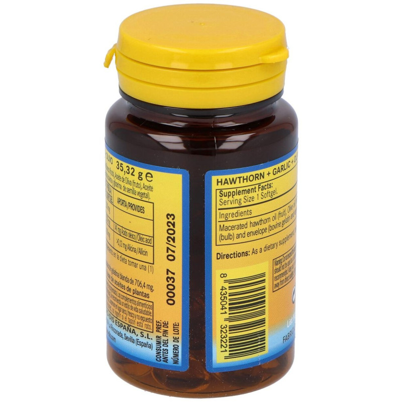 Espino Blanco+ajo+olivo 500mg 50 Perlas - Nature Essential
