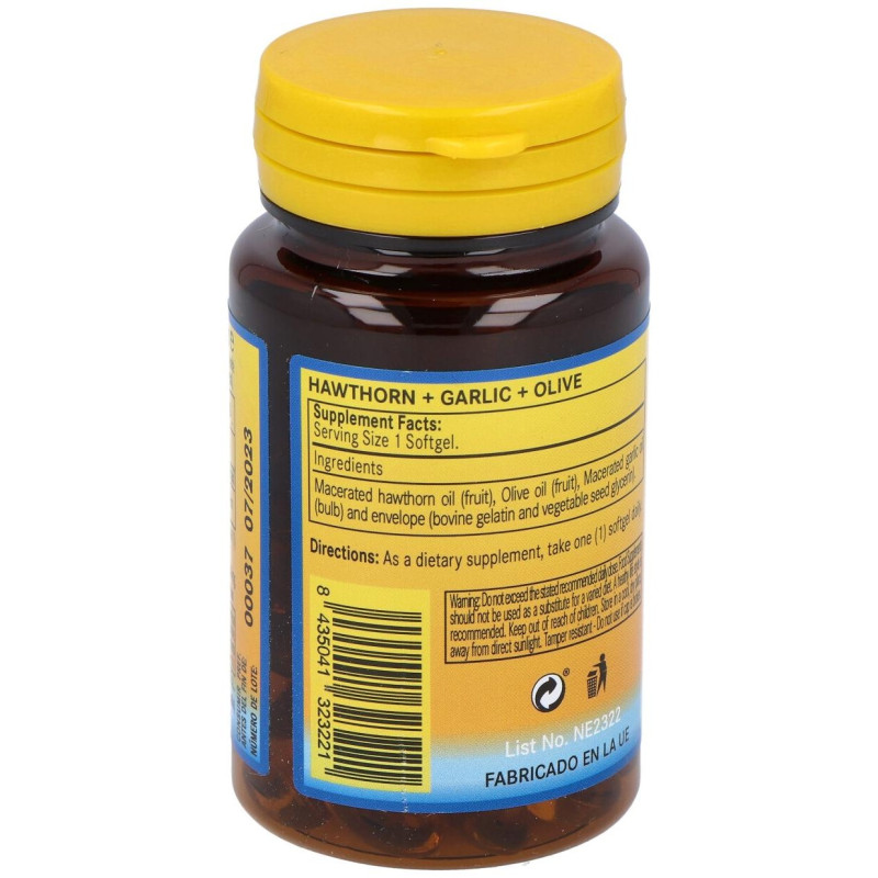 Espino Blanco+ajo+olivo 500mg 50 Perlas - Nature Essential