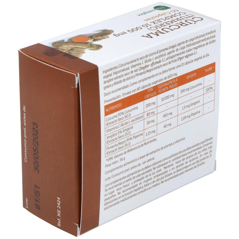 Curcuma 10.000mg. +jengibre+pimienta 60cap - Nature Essential