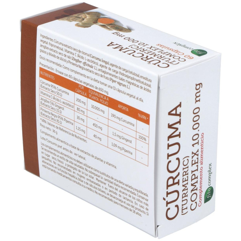 Curcuma 10.000mg. +jengibre+pimienta 60cap - Nature Essential