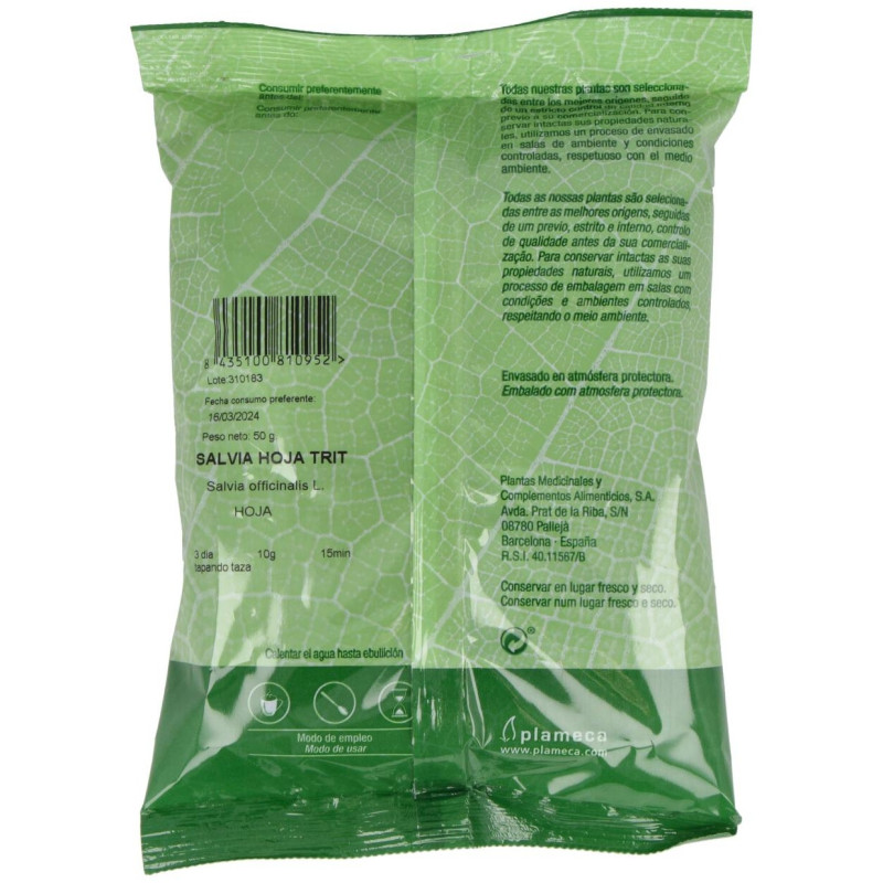Salvia Lavandulifolia Hoja Trit. Bolsa 50gr - Plameca