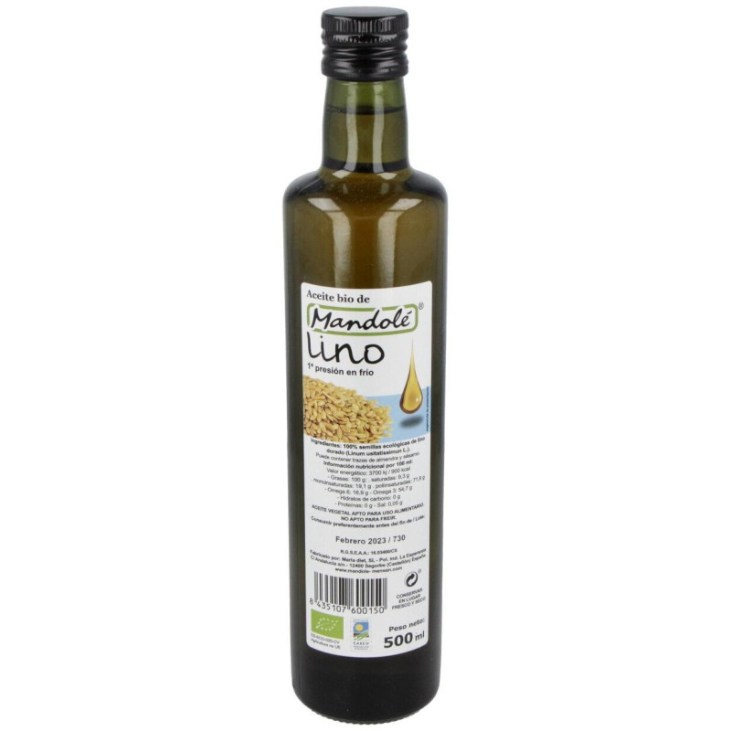 Aceite Linaza Dorado Bio 500ml - Mandole