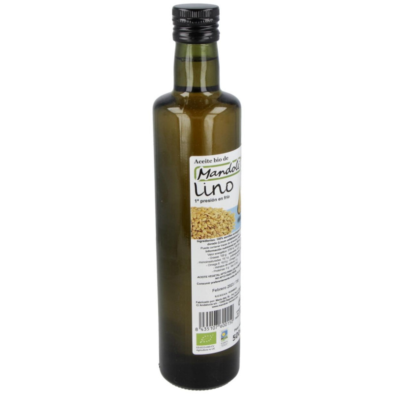 Aceite Linaza Dorado Bio 500ml - Mandole