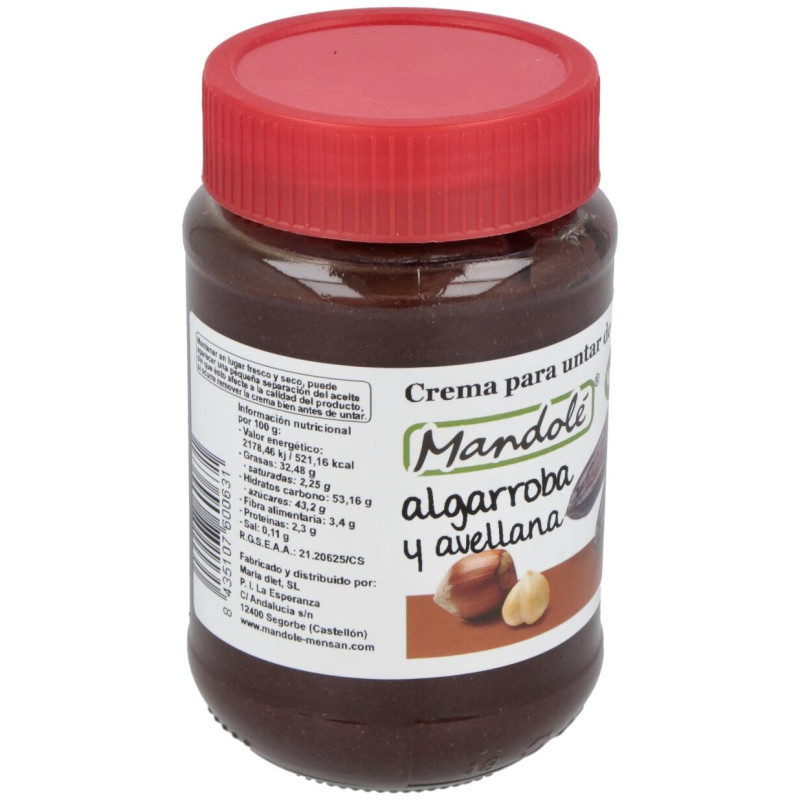 Mandole Crema Algarroba Avellana S/Pal 375G
