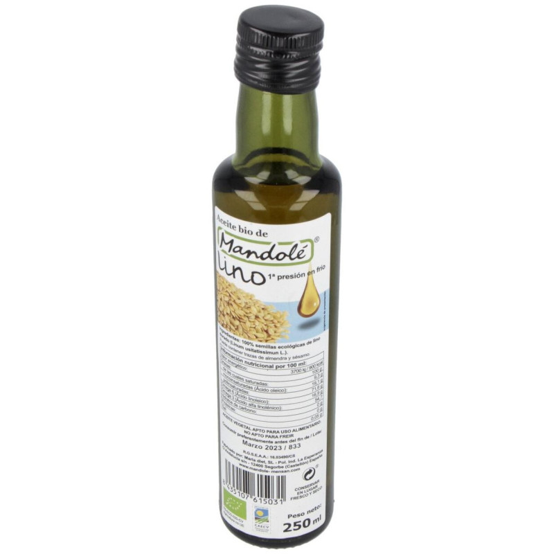 Mandolé Aceite de Lino Bio 250ml - Mandole