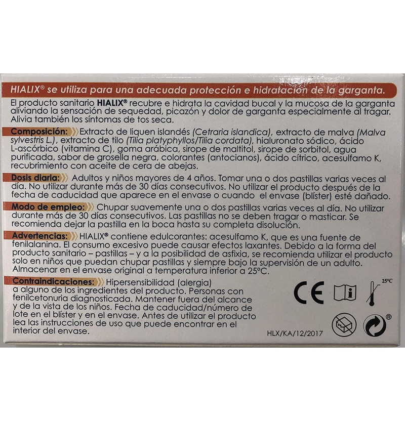 Hialix (24 Pastillas Para Chupar)