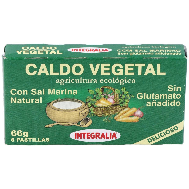 Caldo Vegetal Eco con Sal Marina Natural 6pastilla - Integralia