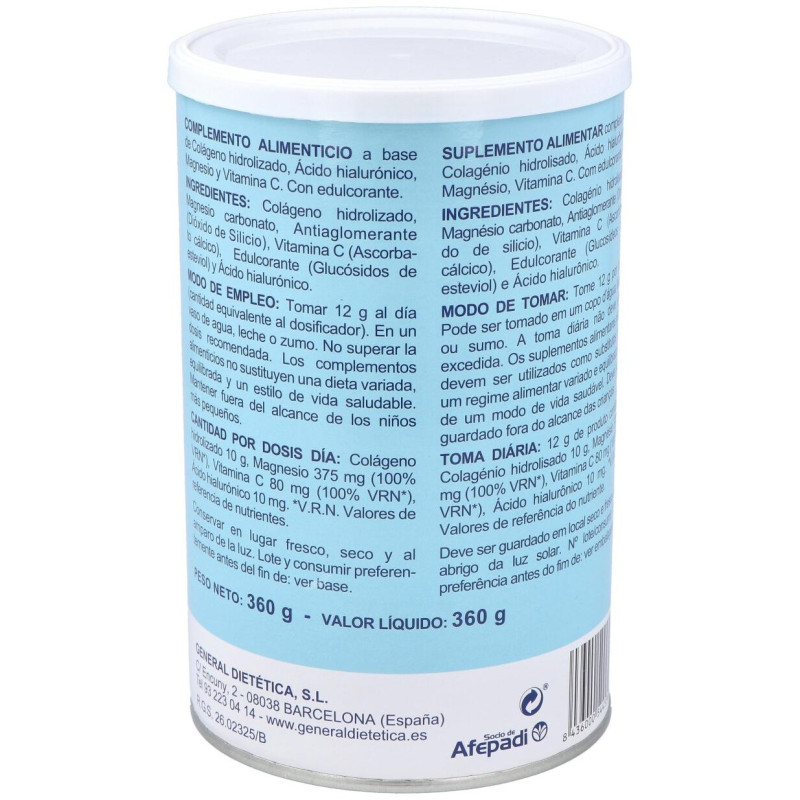 Integralia Colágeno Soluble Plus Hialurónico Magnesio Sabor Neutro 360G