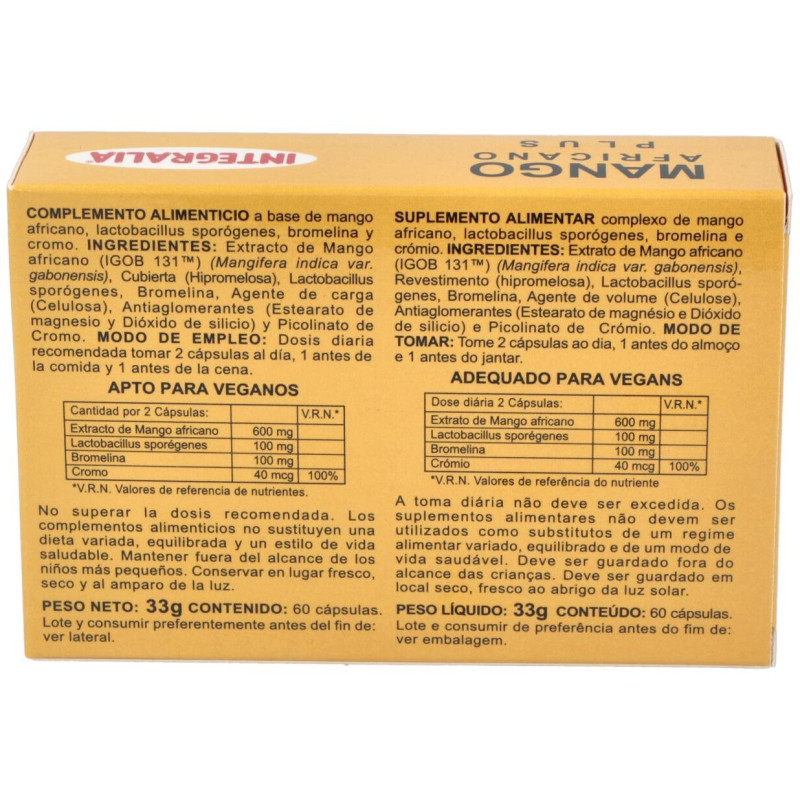 Integralia Mango Africano Plus 60Caps