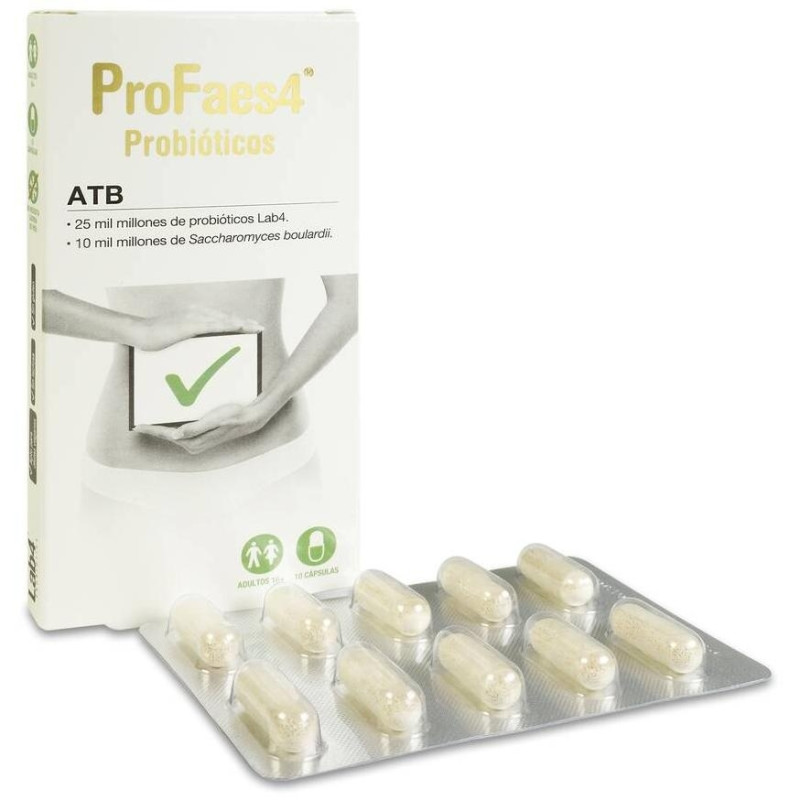 Profaes4 Suplemento Atb con Probióticos para la Microbiota Intestinal 10 Cápsulas - Welnia