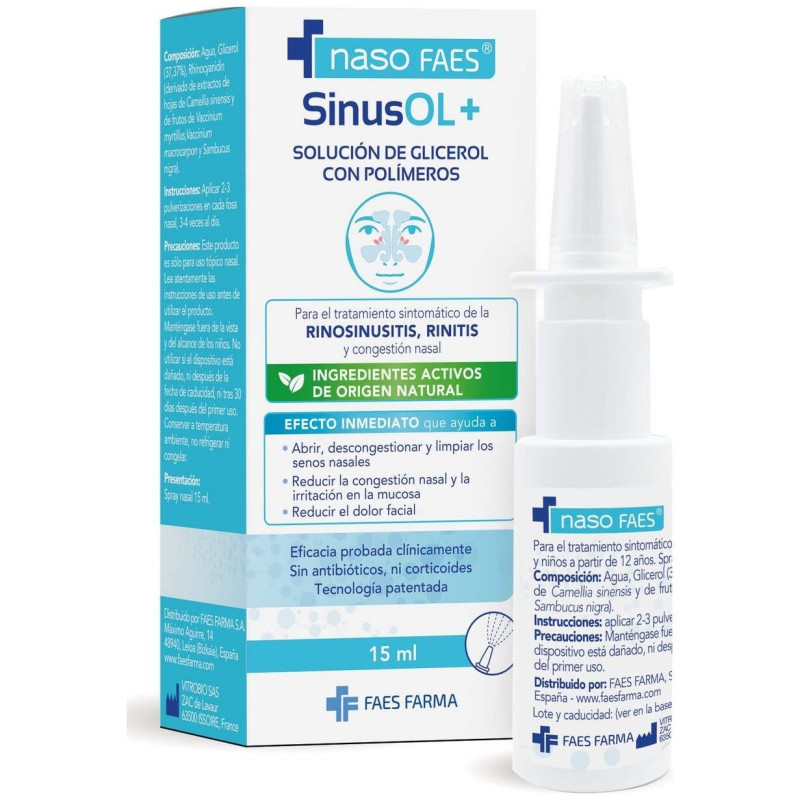 Sinusol+ Solución de Glicerol con Polímeros, 15 ml - Nasofaes